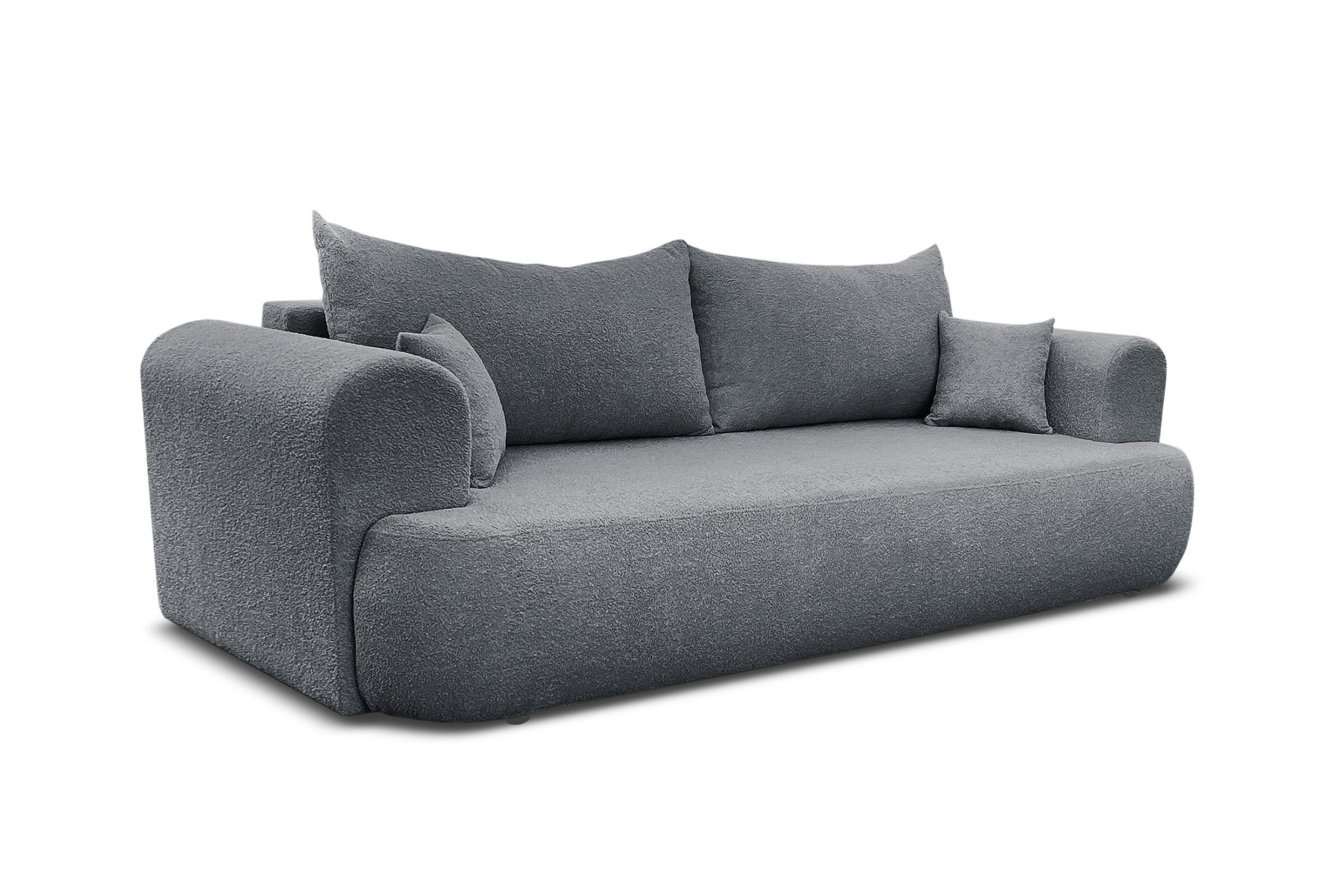 SCHLAFSOFA BRAVO 247/90 in Bouclé Dunkelgrau - Dunkelgrau, Holz/Holzwerkstoff (247/69/90cm) - Deine Möbel 24