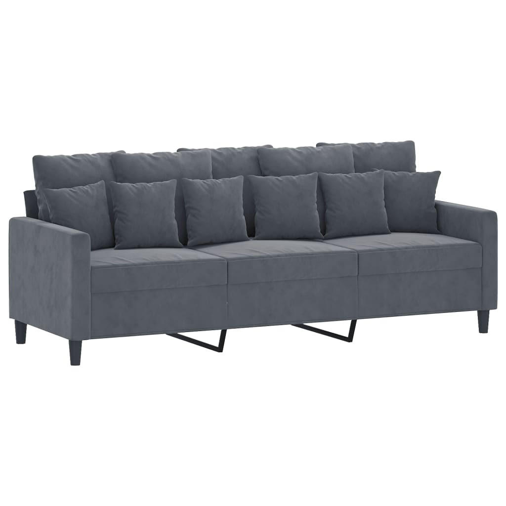 3-SITZER-SOFA Ebersbach - Dunkelgrau, Naturmaterialien (198/80/77cm) - Nettlife