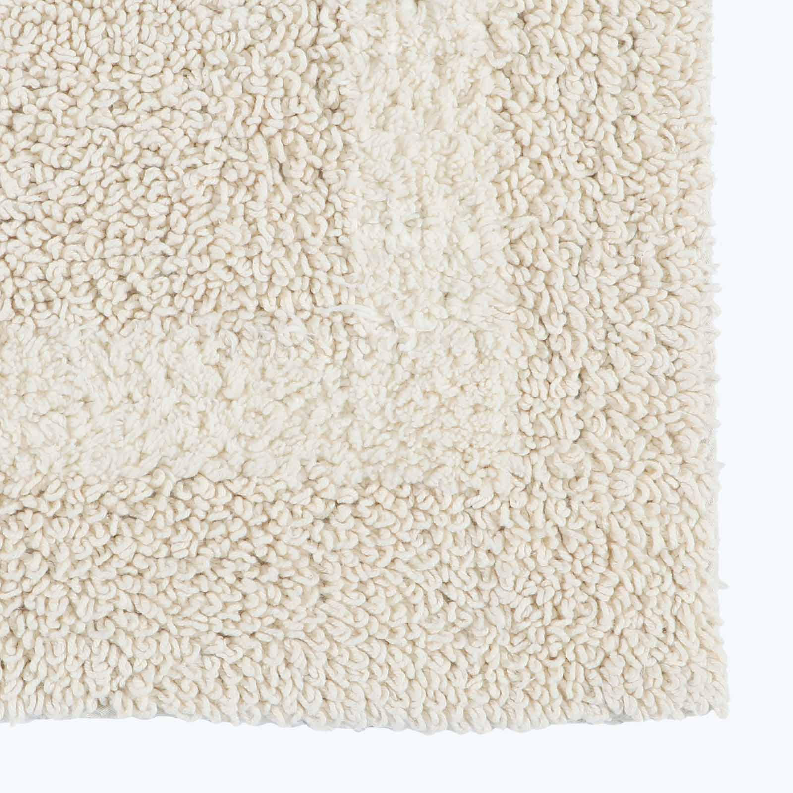 BADEMATTE halbrund 50/80 cm, 100% Baumwolle, wendbar - Creme, Textil (50/80cm) - Homescapes