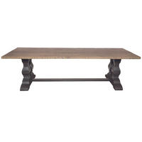 ESSTISCH aus massivem Kiefernholz mit Alt-Holzfüßen L280 cm - Eichefarben, Holzwerkstoff (113/100/78cm) - Signature