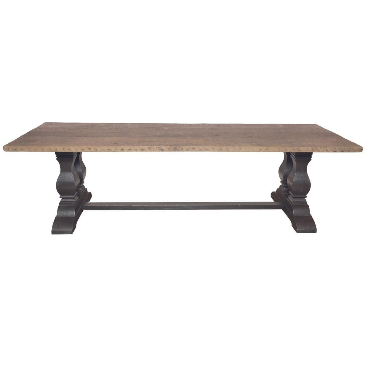 ESSTISCH aus massivem Kiefernholz mit Alt-Holzfüßen L280 cm - Eichefarben, Holzwerkstoff (113/100/78cm) - Signature