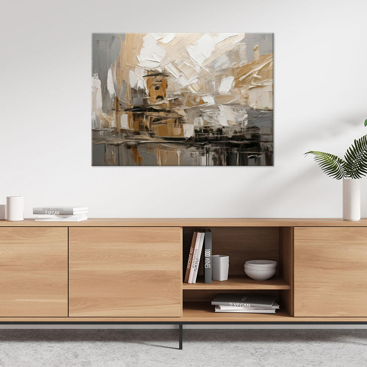 LEINWANDBILD Abstraktion 120x80cm - Beige, Textil (120/80cm) - Feeby