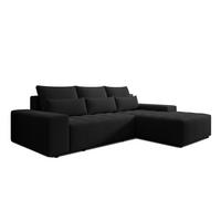 ECKSOFA L Form Alvorada Schwarz 280/184/88 cm – modernes Sofa fürs Wohnzimmer - Schwarz, Kunststoff/Textil (280/184cm) - AX Living