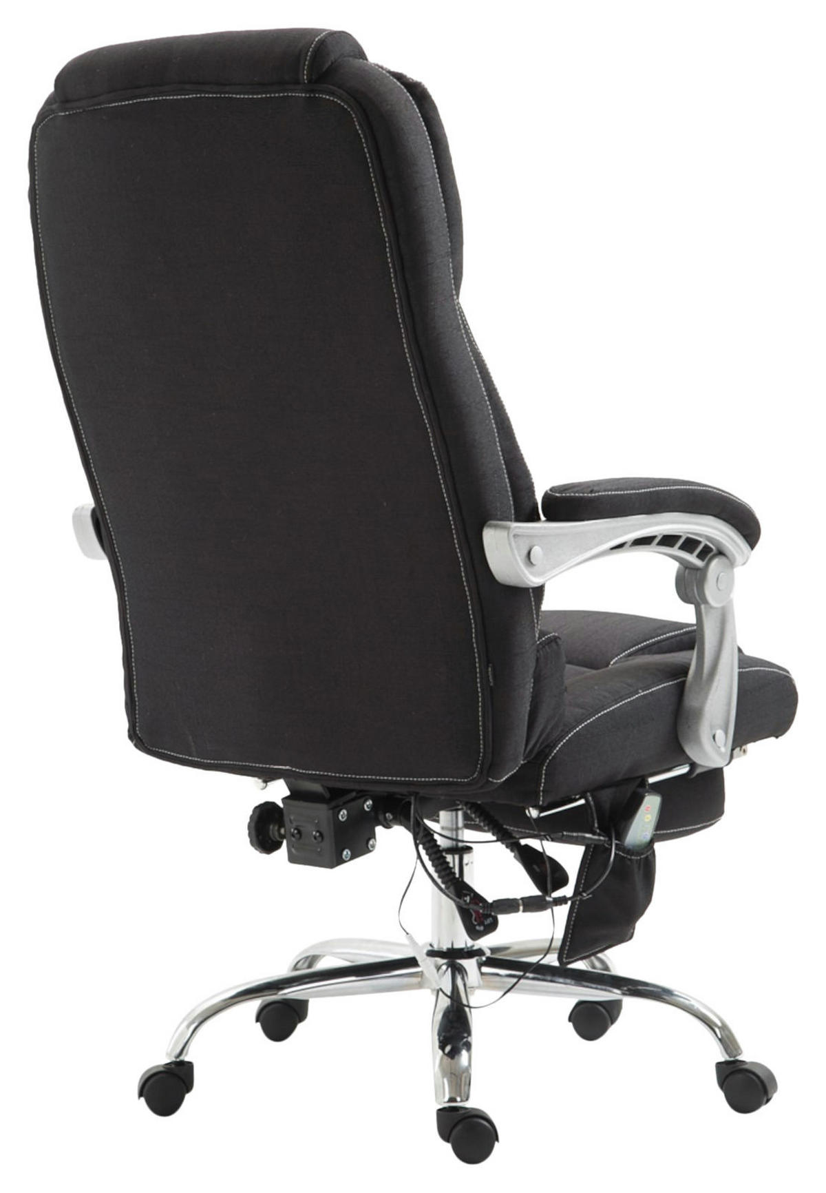 CHEFSESSEL Stoff schwarz - Chromfarben/Schwarz, Textil/Metall (68/118/64cm) - CLP