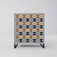 SIDEBOARD REFLECTION RANGE, Grau, 57,5x42x67,5 cm, Schwarze Metall-Rahmenfüße - Multicolor/Schwarz, Holzwerkstoff/Metall (57.5/67.5/42cm) - SpaceRebels