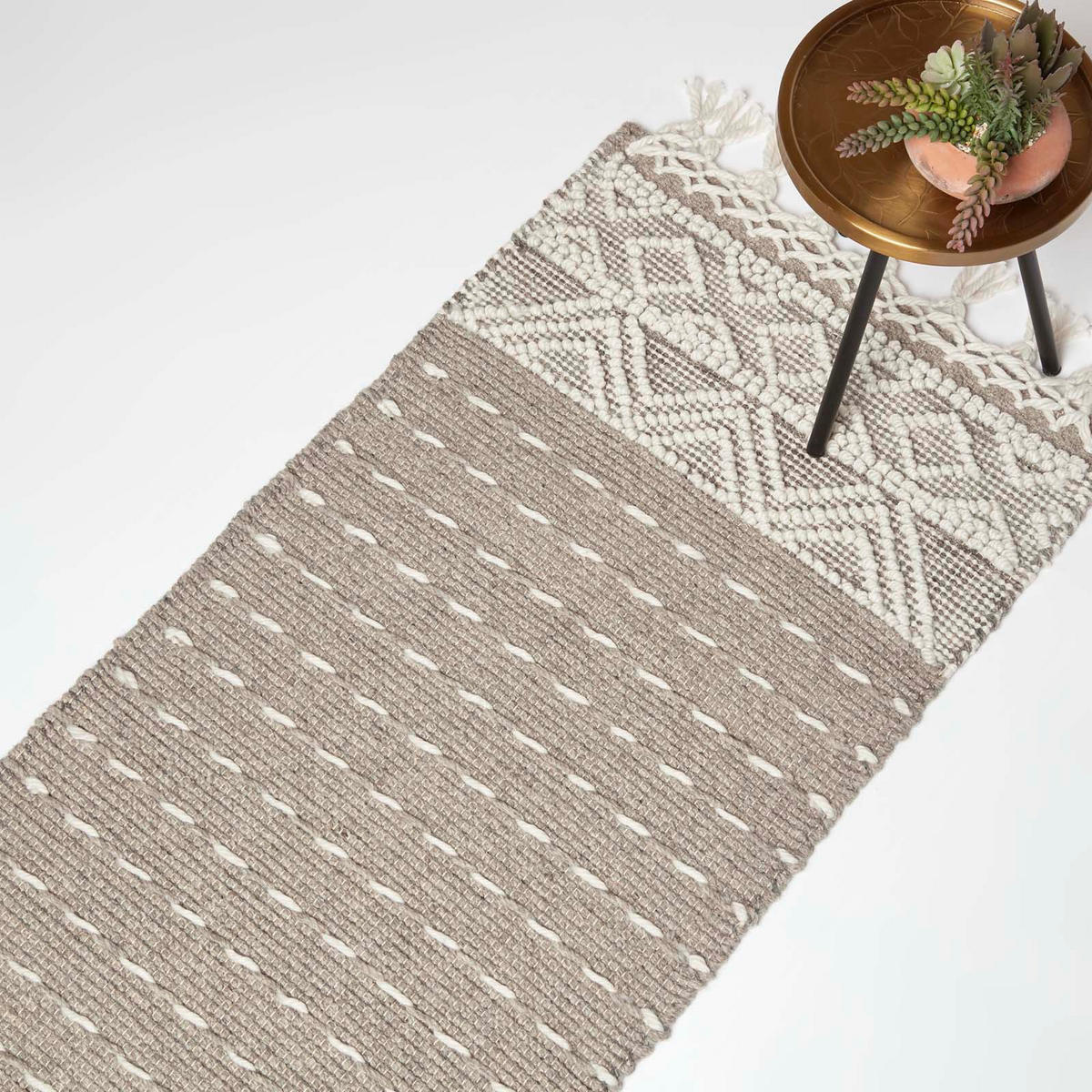 KELIM-TEPPICHLÄUFER Patna 66/200 cm - Beige, Textil (66/200cm) - Homescapes