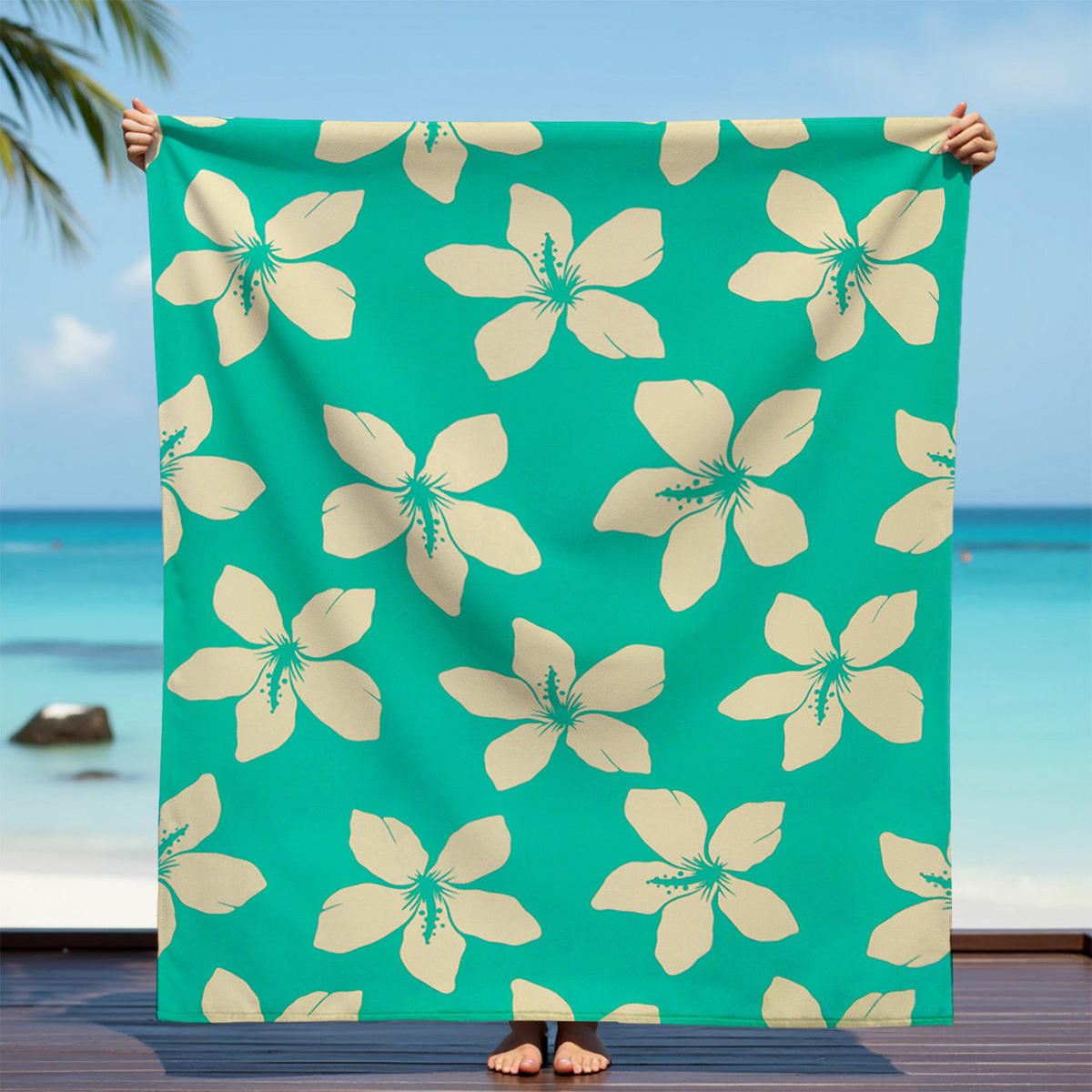 STRANDTUCH XL Mikrofaser Blau 140x170 220g/m² - Alyzee - Blau, Textil (140/170cm) - LE COMPTOIR DE LA PLAGE