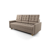 SCHLAFSOFA KONGO 03, Sofa mit Schlaffunktion, Farbe: Beige, Velourstoff - Beige, Textil (215/103/96cm) - O-Sofa