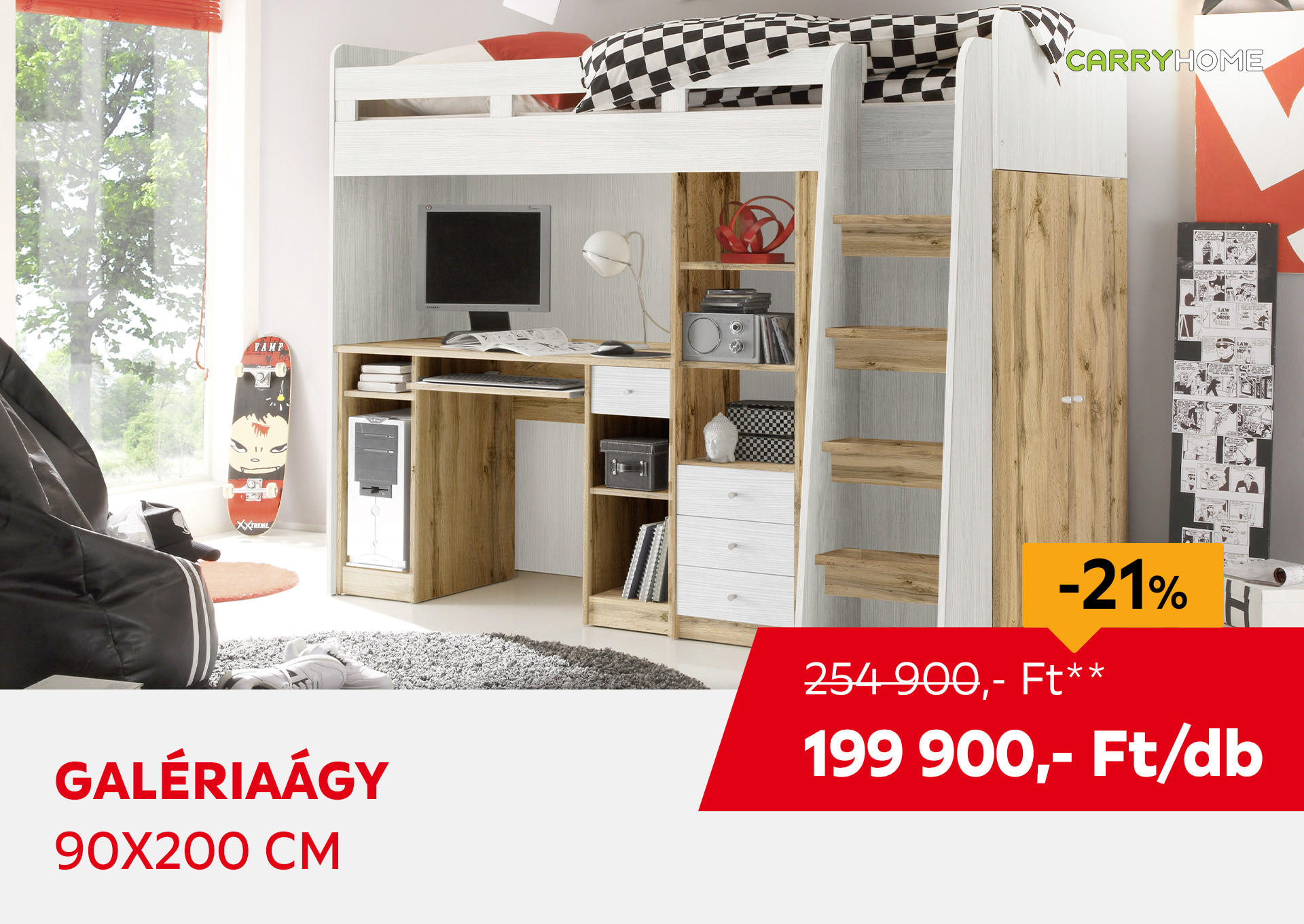GALÉRIAÁGY 90x200 cm Kiemelt termék 254900 Ft.- helyett 199900 Ft.-