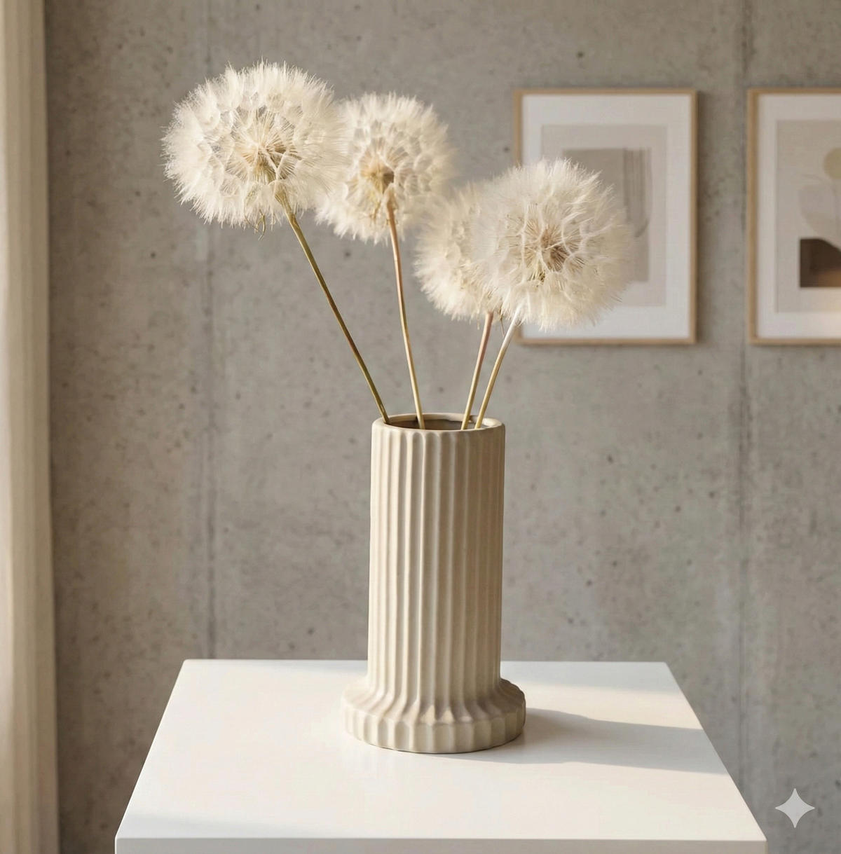 PUSTEBLUME getrocknet einzeln - weiß - Weiß, Naturmaterialien (30cm) - Lykke & You