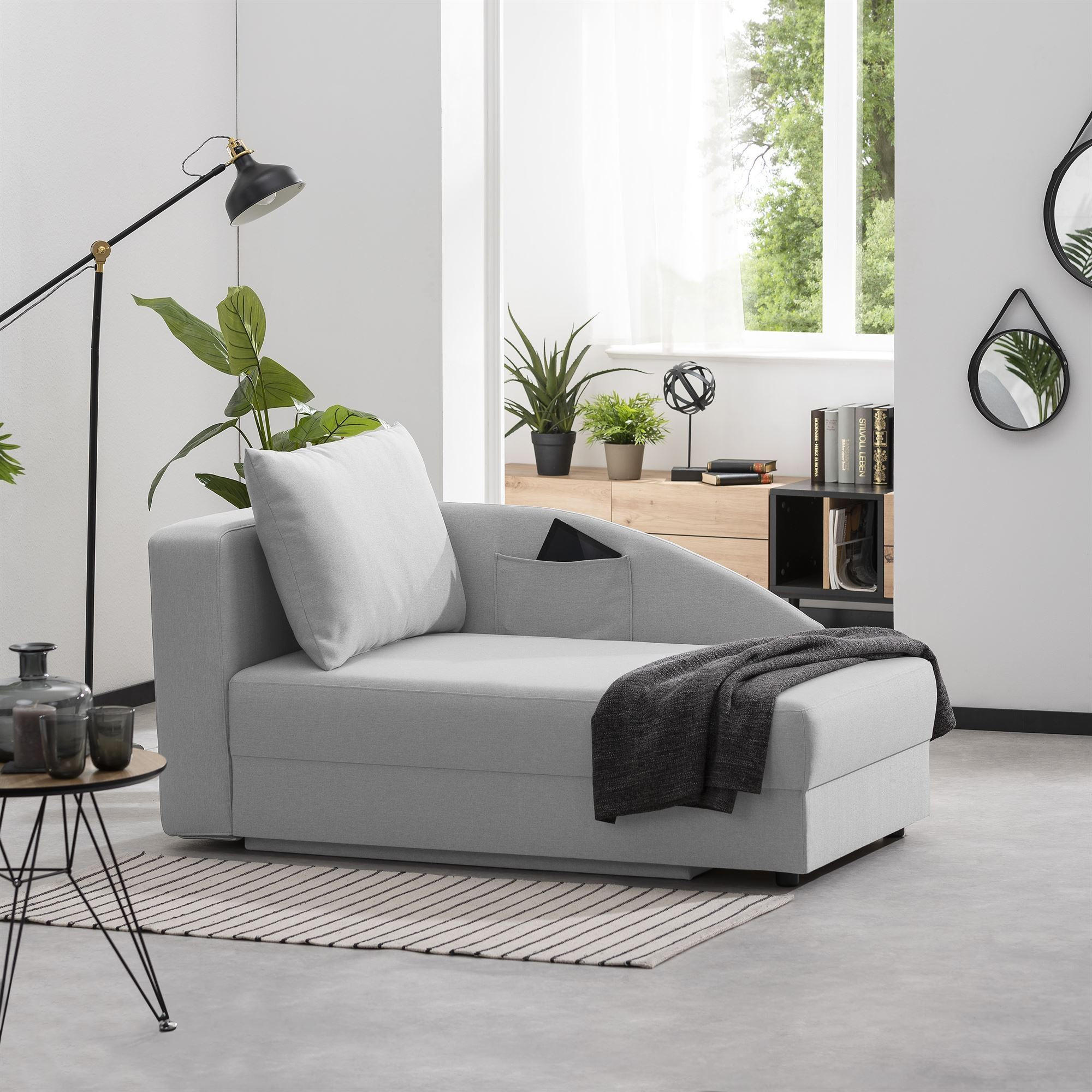 RECAMIERE Armlehne rechts Kalila Bezug Flachgewebe Kunststoff / hellgrau - Grau, Kunststoff (154/86/93cm) - 58aufmkessel