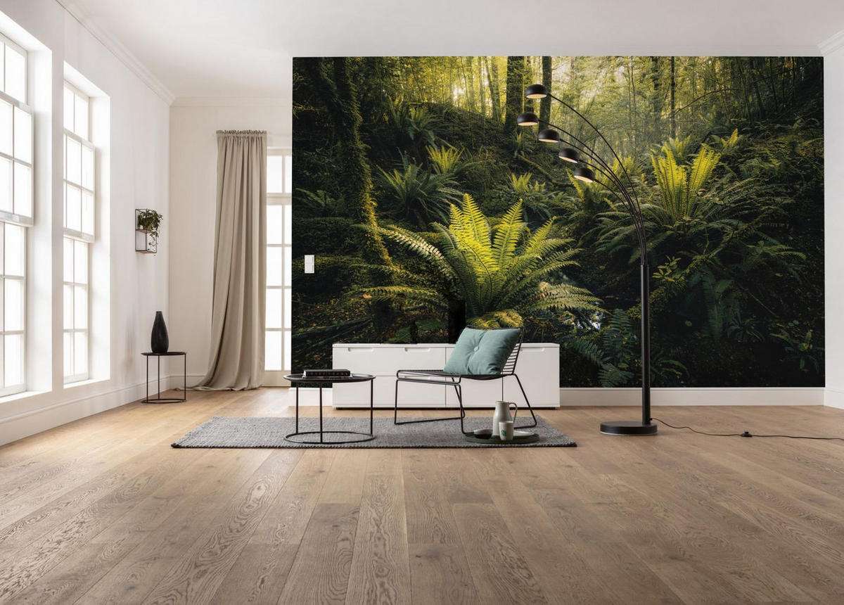 FOTOTAPETE Waldlandschaft 450 x 280 cm - Grün, Papier (450/280cm) - Sanders & Sanders