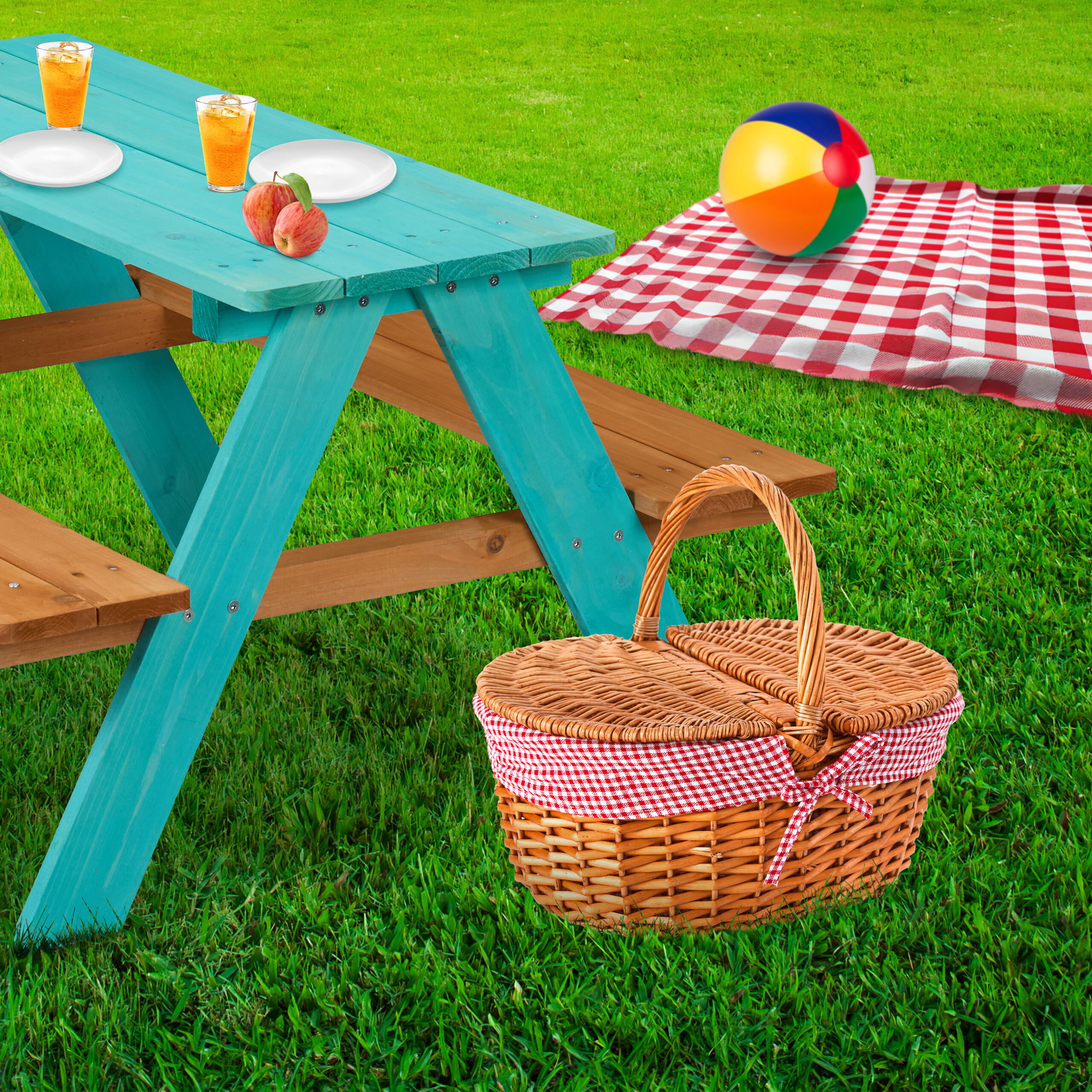 KINDERSITZGRUPPE - Eichefarben/Grau, Holz - Relaxdays