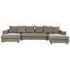 5-SITZER WOHNLANDSCHAFT U-förmig taupe Lilviken - Beige/Schwarz, Textil (359/57/194cm) - Beliani