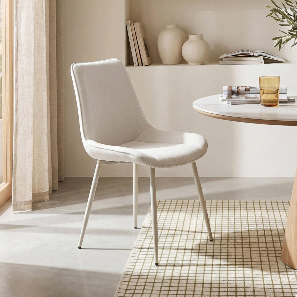ESSZIMMERSTUHL Niro Beige 50 cm x 86 cm 4er-Set - Beige, Textil (50/86/58cm) - Klast Home
