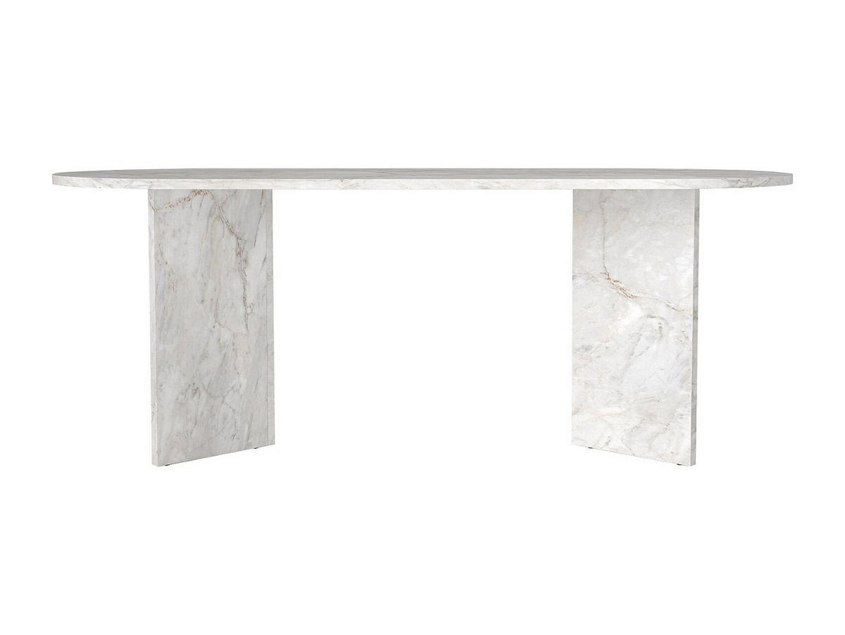 ESSTISCH 8 Personen - Marmor-Optik Weiß - TOPANIA - Weiß, Holz (200/90/74.7cm) - Vente-Unique