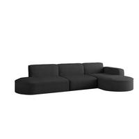 ECKSOFA Designer, Sofa L form MODENA 302 cm stoff Poso Schwarz Rechts - Schwarz, Holz (302/296cm) - Kaiser Möbel