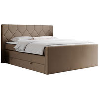 BOXSPRINGBETT KING EIGAR 140/200 Braun Kunstleder - H4 - Braun, Holz/Textil (140/200cm) - MKS