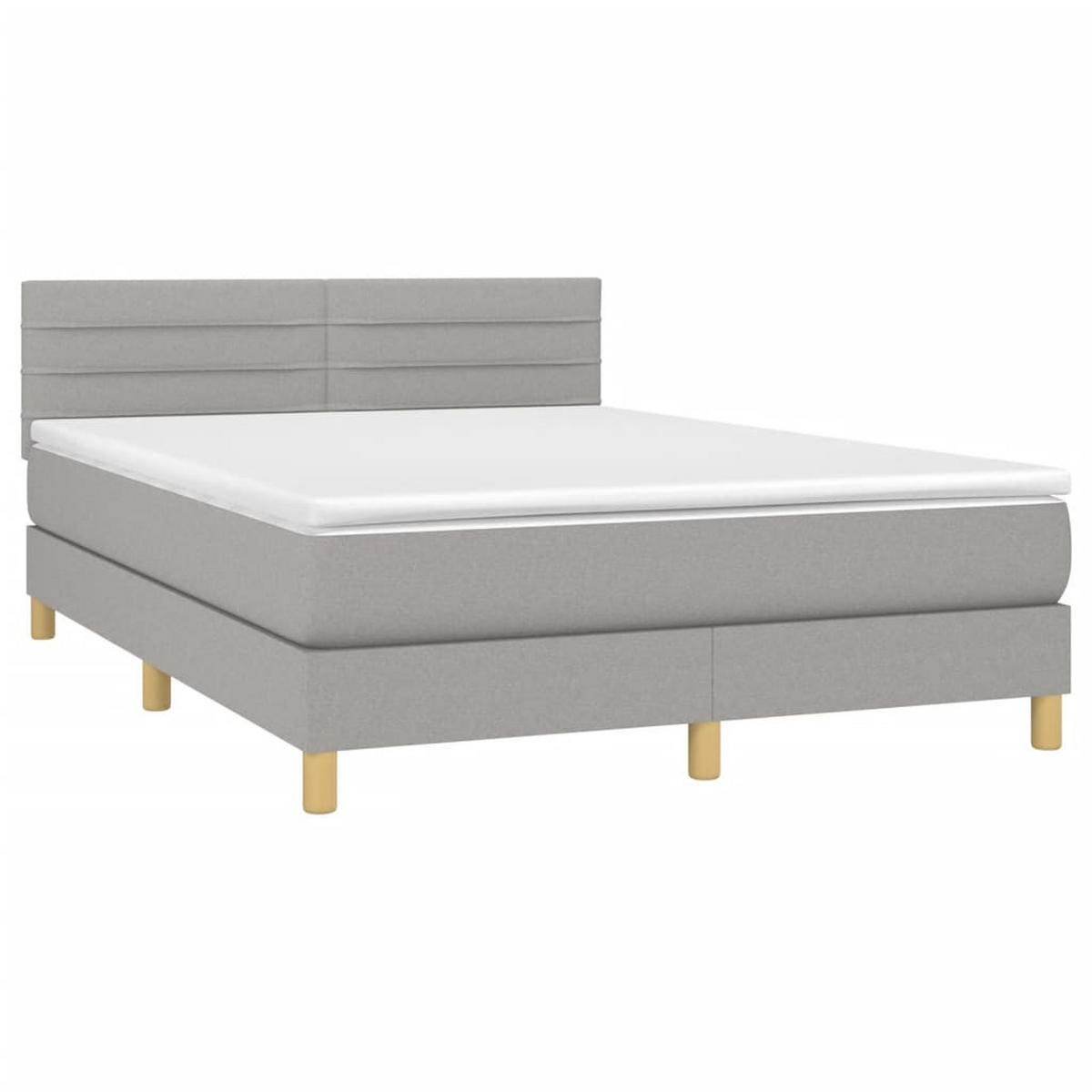 BOXSPRINGBETT 140/200 Cm Grau Gewebe - Grau, Textil (144/203cm) - vidaXL