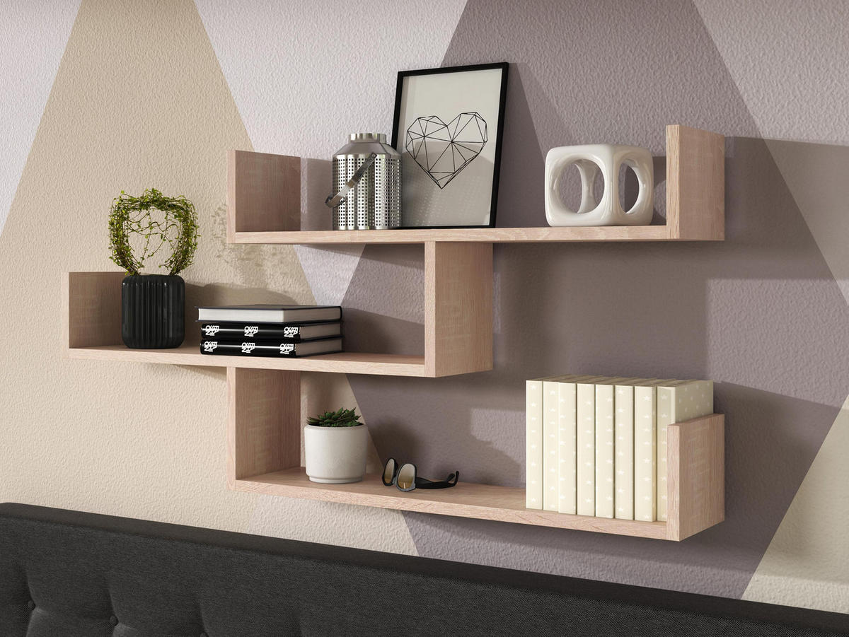 WANDREGAL Trio 003 - Sonoma Eiche, Holzwerkstoff (119/55/18cm) - MIRJAN24