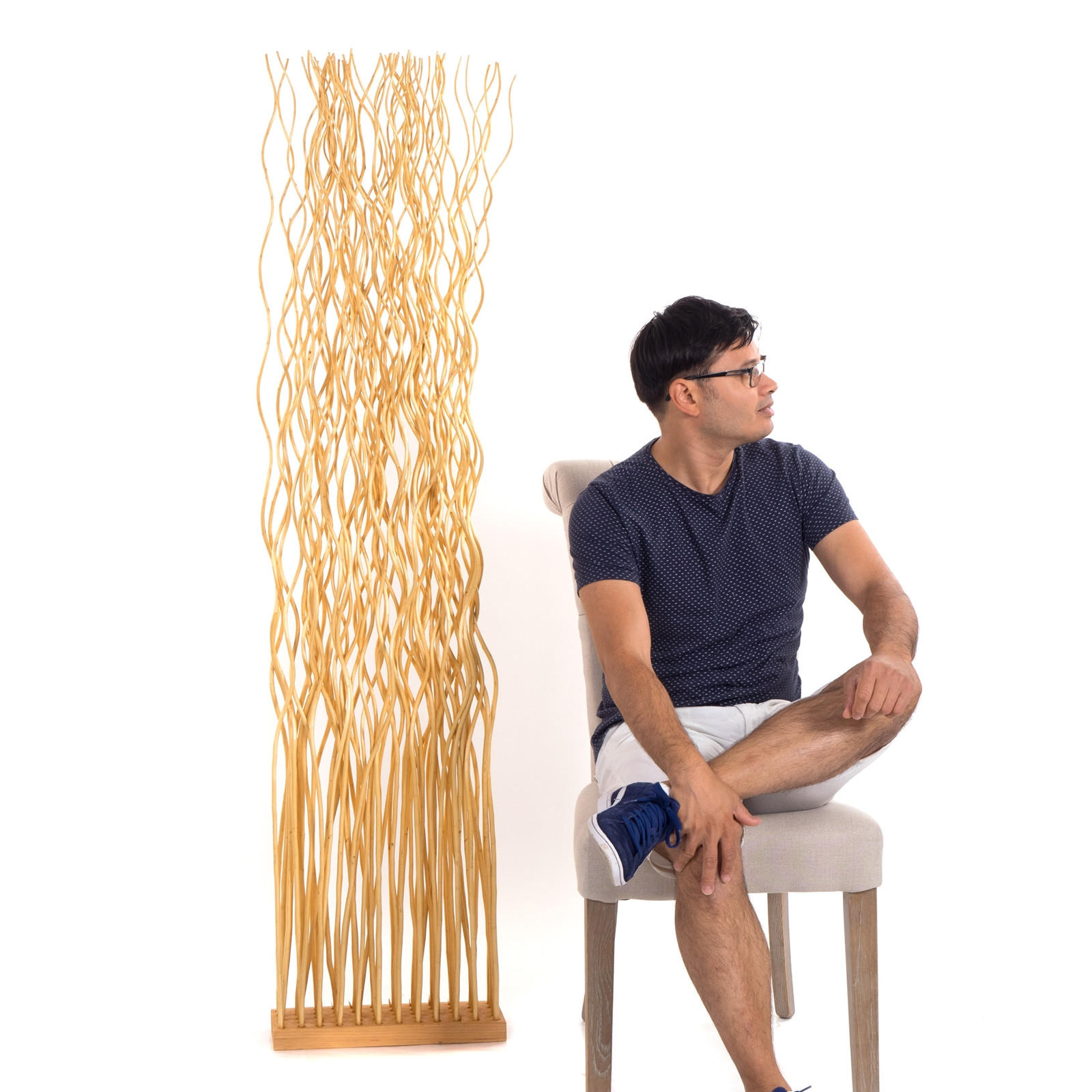 RAUMTEILER WAVE Weidenzweige honigfarben - Honig, Naturmaterialien (40/170/12cm) - DESIGN DELIGHTS