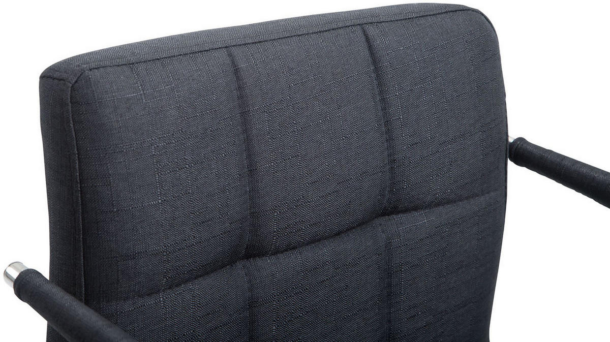BÜROSTUHL Luca, Stoff Dunkelgrau - Dunkelgrau, Textil/Metall (52/88/44cm) - TPFLiving