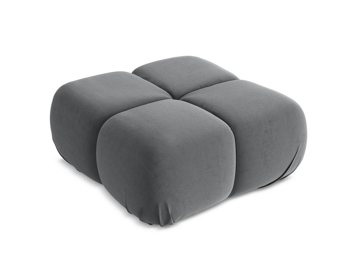 POUF Samt Stoff Grau - Dunkelgrau/Schwarz, Kunststoff/Textil (95/41/95cm) - Makamii