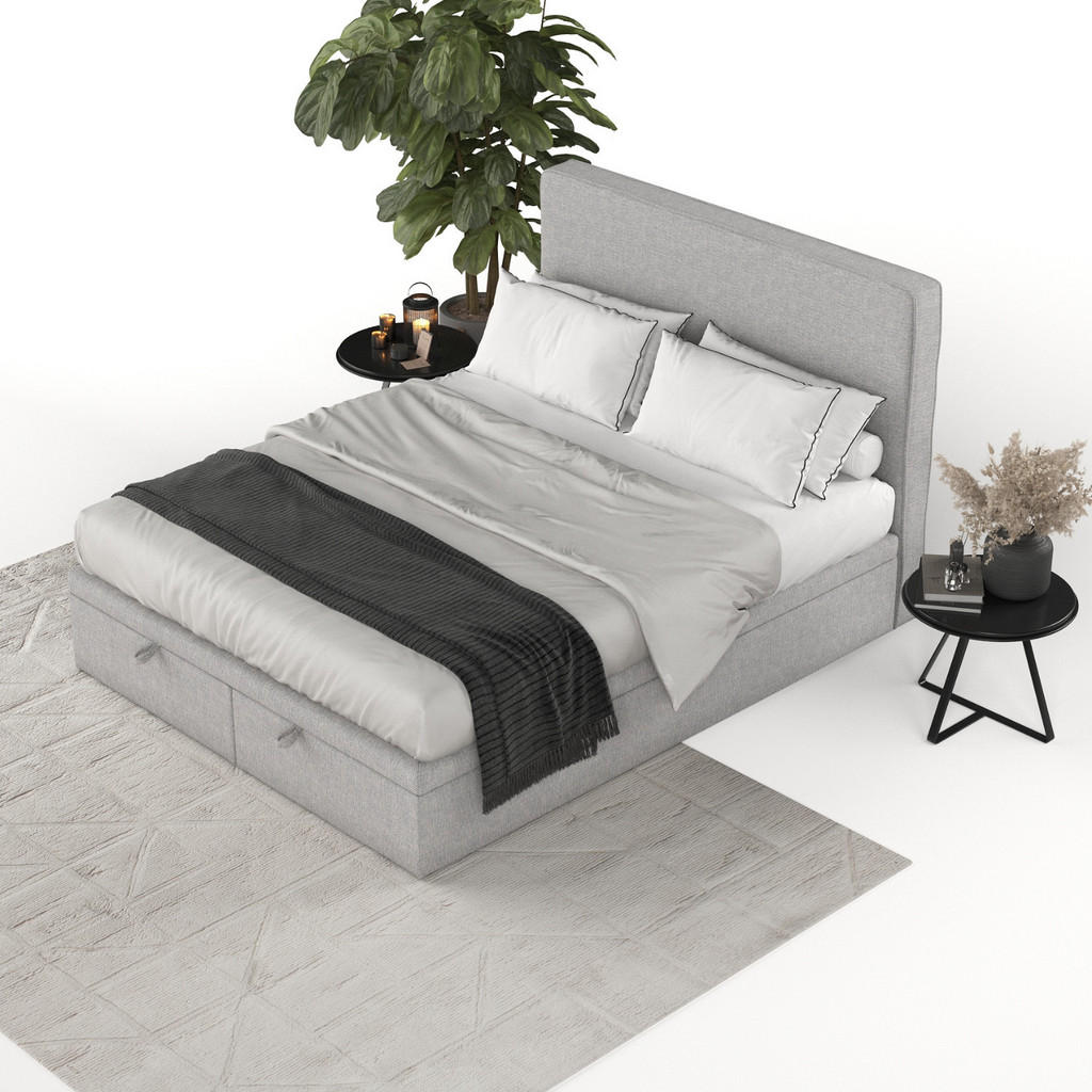 Thumbnail - AltaBeds Polsterbett, Grau, Textil, Buche, Kiefer, 180x200 cm, Handmade in Europe, Schlafzimmer, Betten, Polsterbetten
