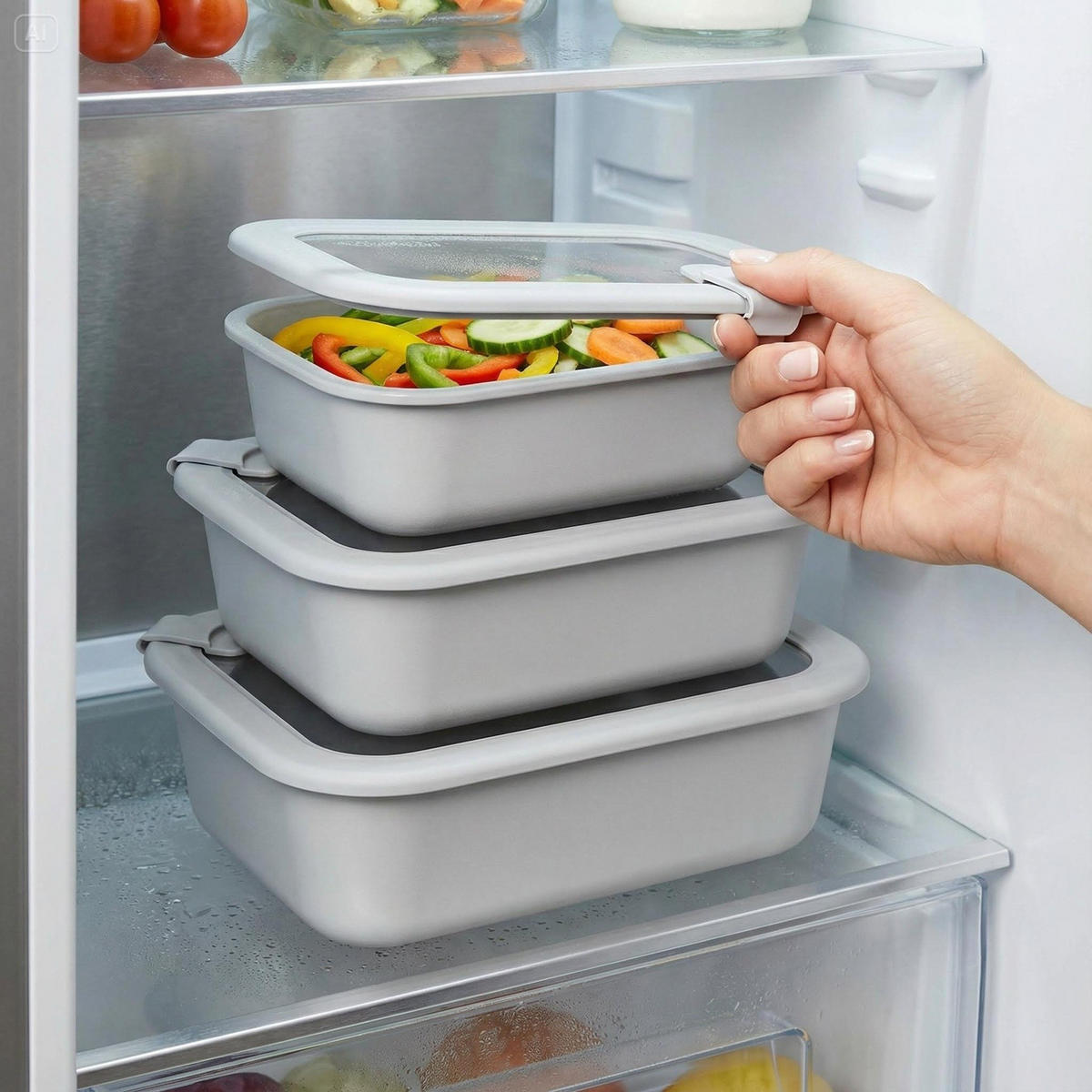 FRISCHHALTEDOSEN LUND Meal Cubes 3-er Set schwarz - Schwarz, Glas (24/18/19cm) - Mulex