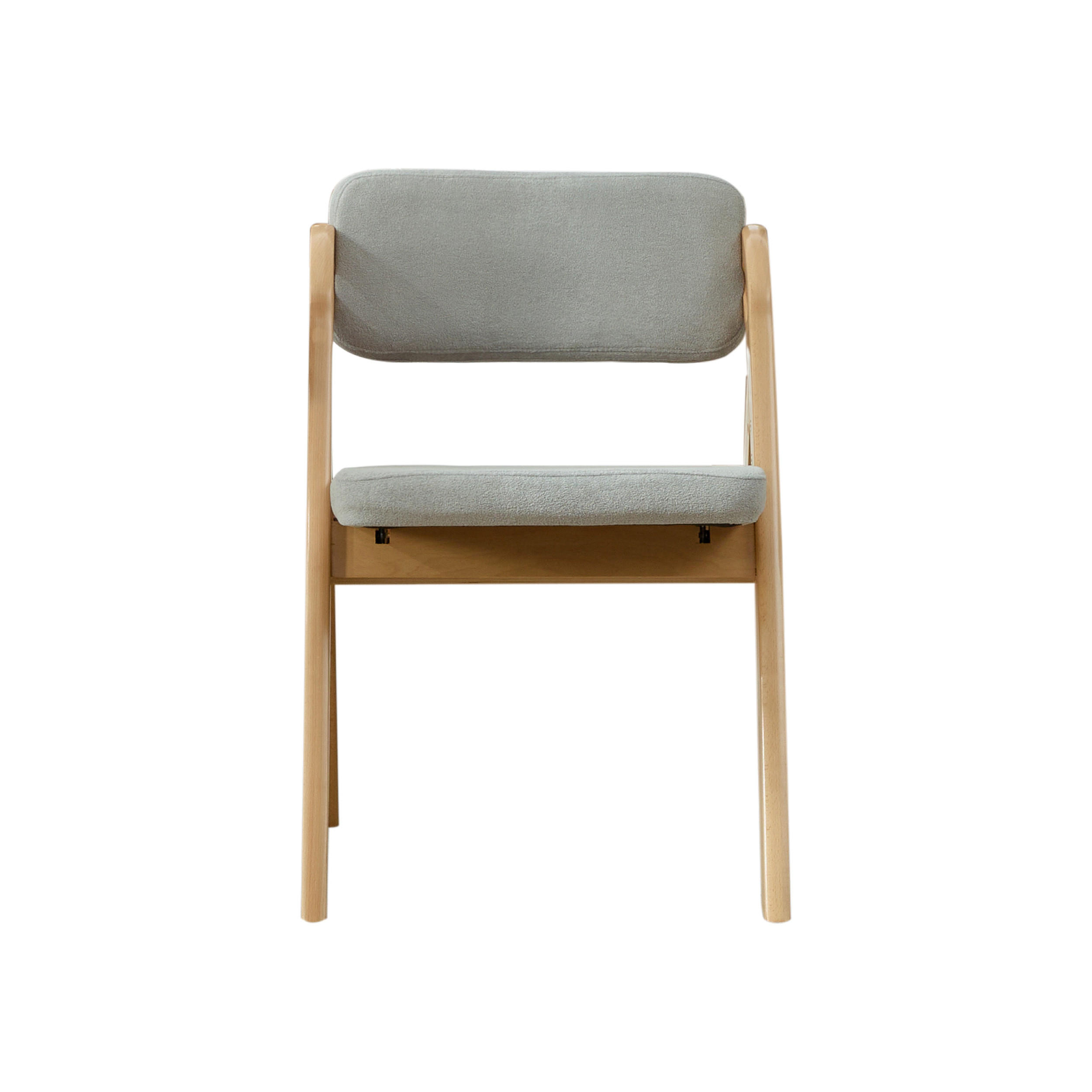 KLAPPSTUHL 2er-Set, Grau, Massivholz Buche, gepolstert - Grau, Holz (52/77/59cm)