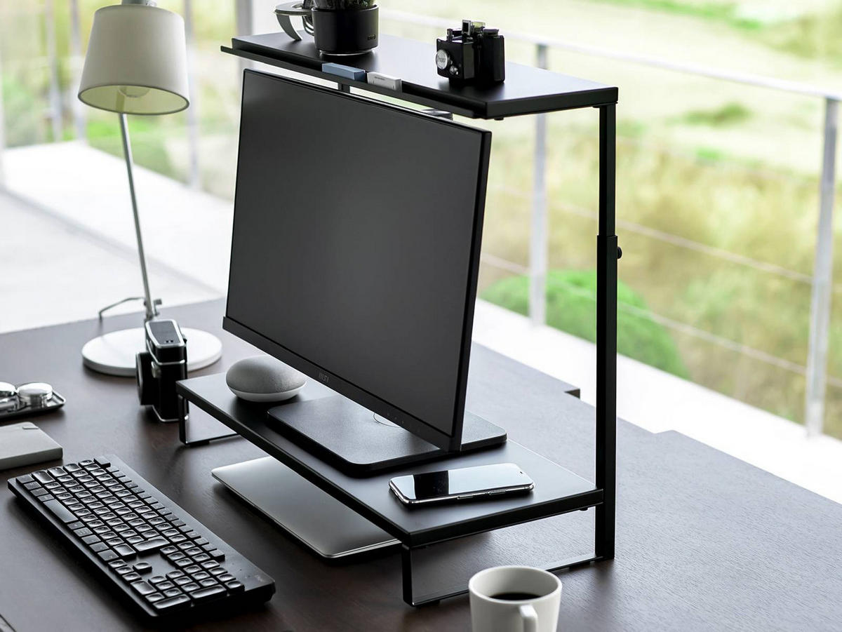 MONITORSTÄNDER Tower schwarz 59/65/28 cm - Schwarz, Metall (28/59/38cm) - Yamazaki