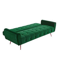 SCHLAFSOFA Klappsofa 3-Sitzer - Samt - Tannengrün - POLANI - Grün, Textil (209/83/83cm) - Vente-Unique