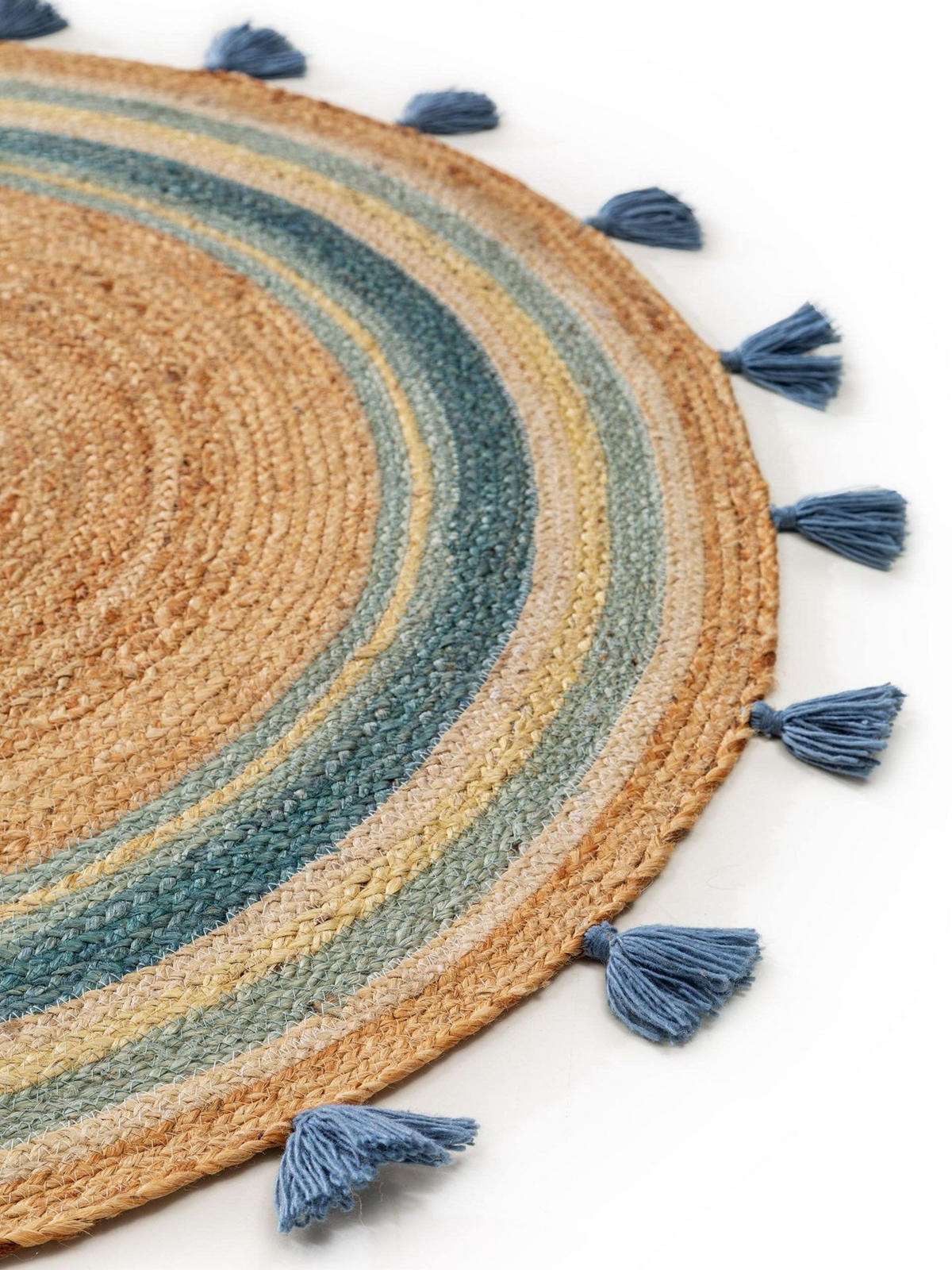 DĚTSKÝ koberec Lovis Tyrkysová ø 115 cm kulatý - tyrkysová, textil/přírodní materiály (115/1cm) - KUNSTLOFT
