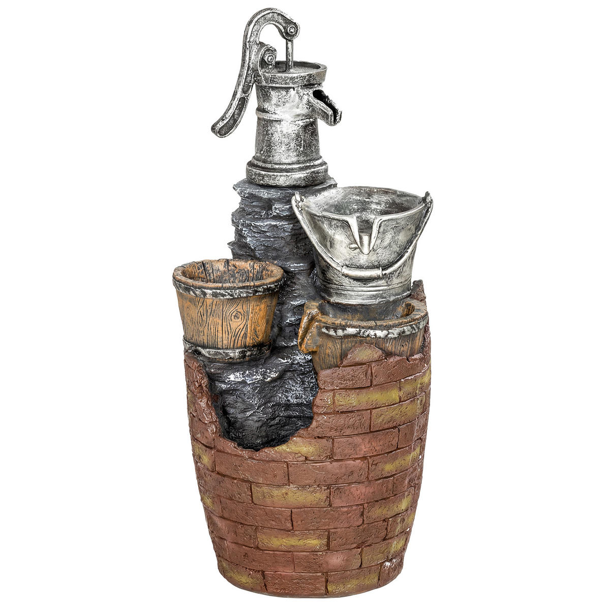 GARTENBRUNNEN Harz Rustikal Braun - Braun, Kunststoff (34/31/76cm) - Outsunny