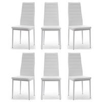 STUHL Set FADO 6x aus Ökoleder - weiß - Weiß, Leder/Metall (45/99/50cm) - NEW HOME