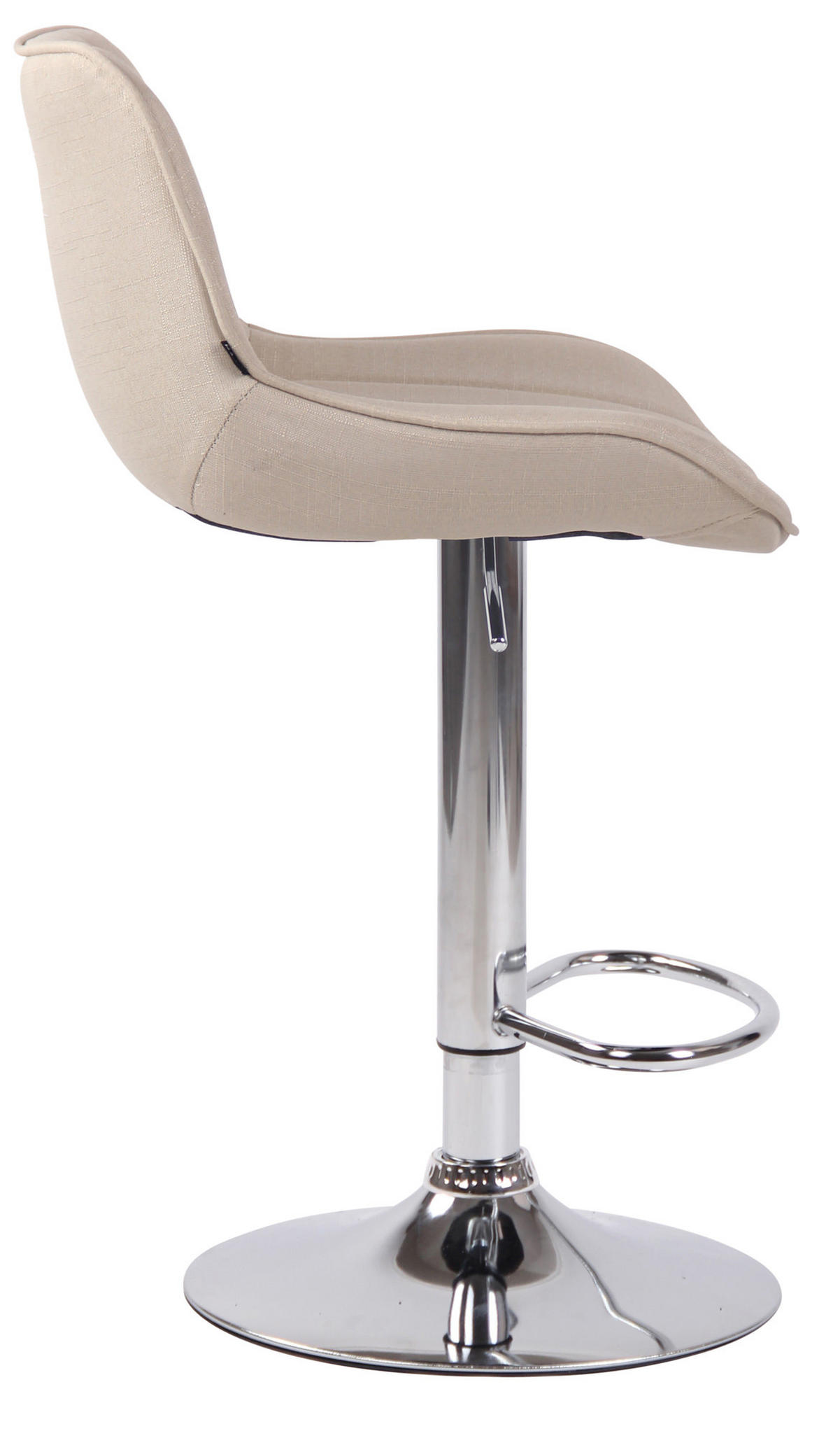 BARHOCKER Stoff creme - Chromfarben/Creme, Textil/Metall (50/86/50cm) - CLP