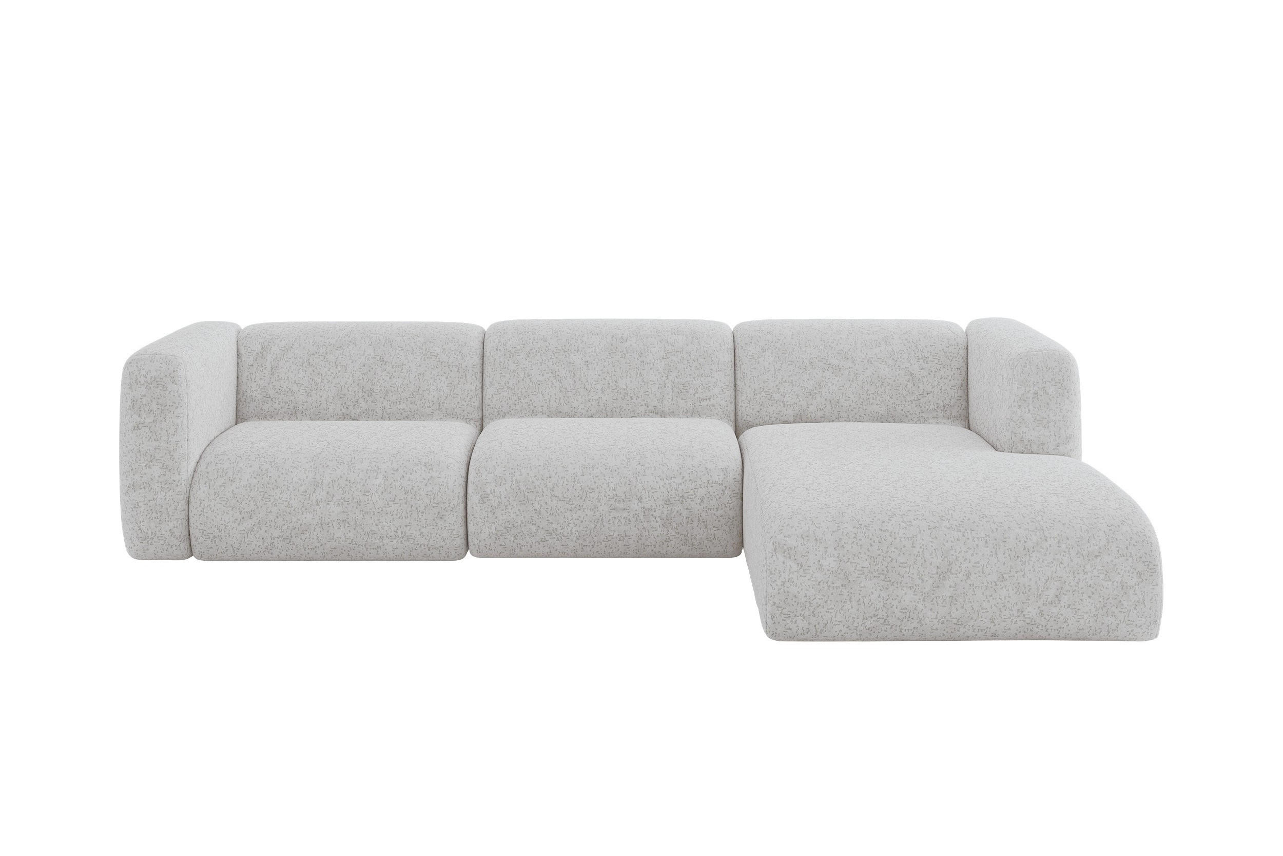 ECKSOFA Ottomane Rechts MIRA-L2 318x179x89 Grau Velours - Schwarz/Grau, Holzwerkstoff/Kunststoff (318/179cm) - ALTDECOR