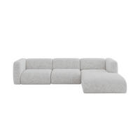 ECKSOFA Ottomane Rechts MIRA-L2 318x179x89 Grau Velours - Schwarz/Grau, Holzwerkstoff/Kunststoff (318/179cm) - ALTDECOR