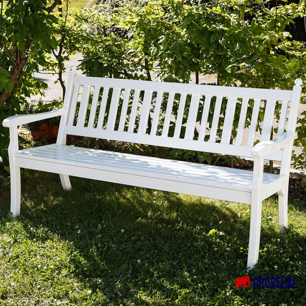 GARTENBANK Aruba 3 Sitzer Weiß 88 x 160 x 69 cm Witterungskunststoff & UV Beständiger Kunststoff - Weiß, Kunststoff (160/88/69cm) - PROREGAL