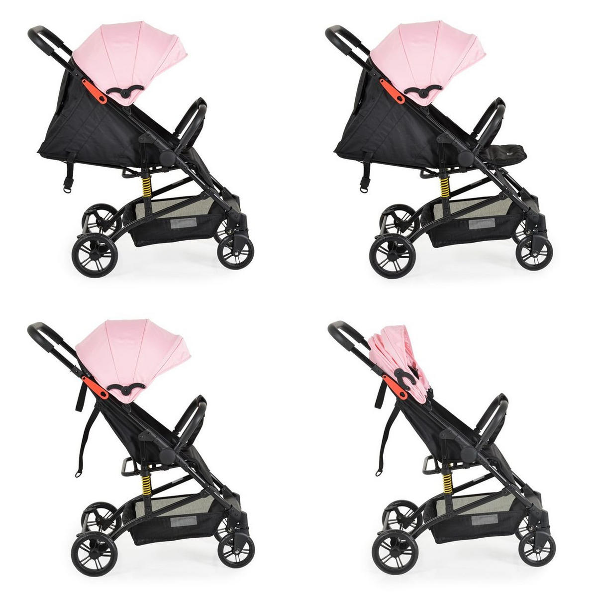 KINDERWAGEN Colibri rosa faltbar, verstellbar, 5-Punkt-Gurt, ab 6 Monaten - Rosa, Metall (75/51/97cm) - Moni