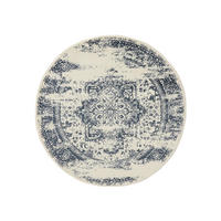 VINTAGE-TEPPICH Suki ø 160 cm rund - Blau/Creme, Kunststoff (160/160cm) - benuta