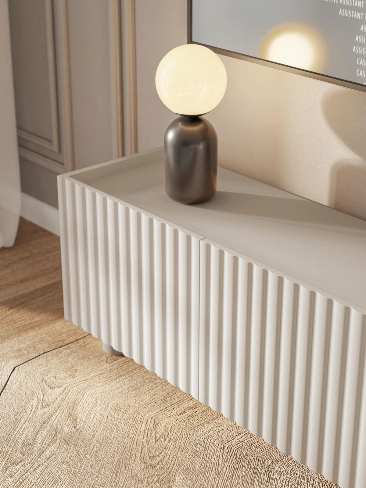TV stolík Fiorra sivobéžový 144/49/39 cm - kašmírová, kompozitné drevo (144/49/38.3cm) - Selsey