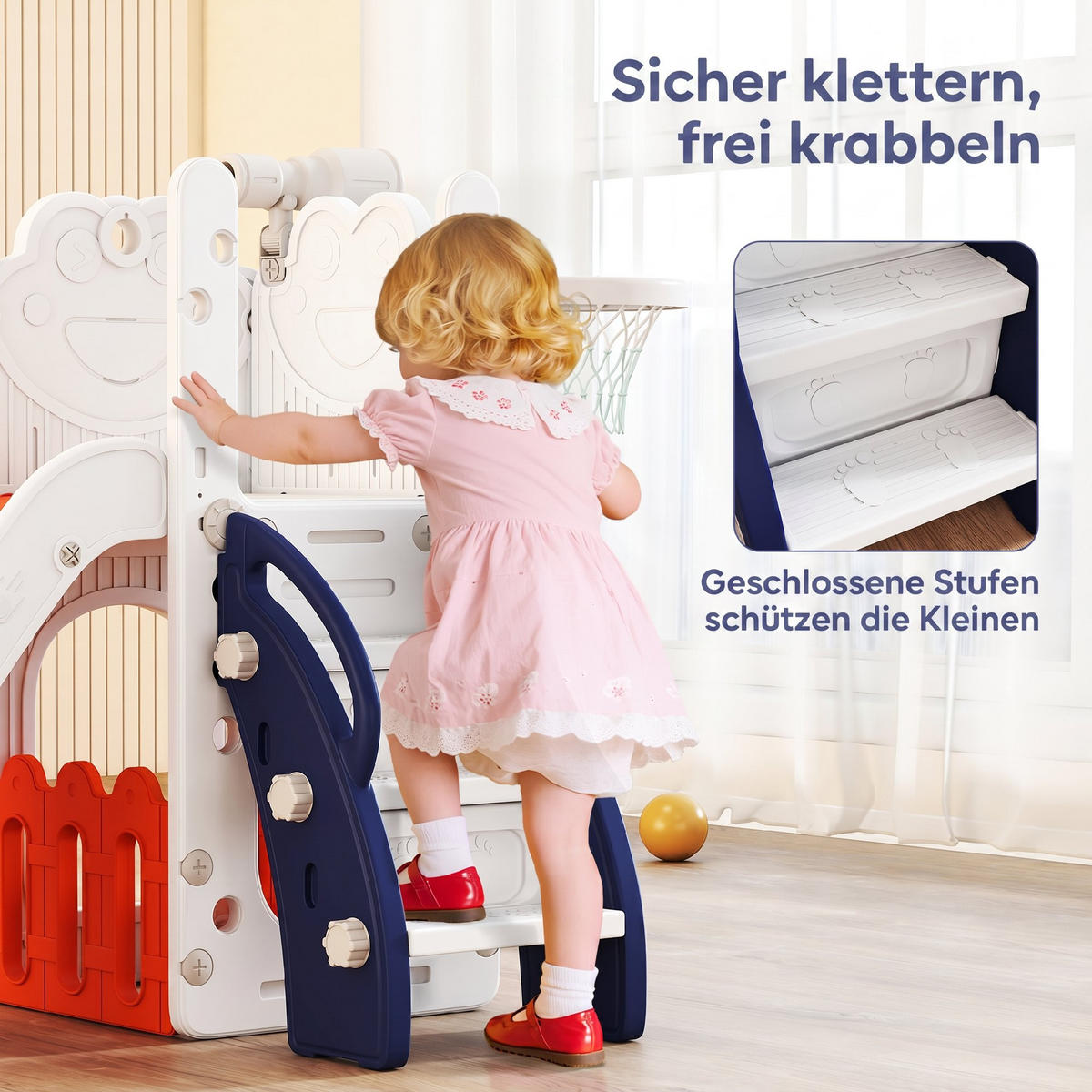 KINDERRUTSCHE HDPE Orange - Orange, Kunststoff (70/86/178cm) - AIYAPLAY
