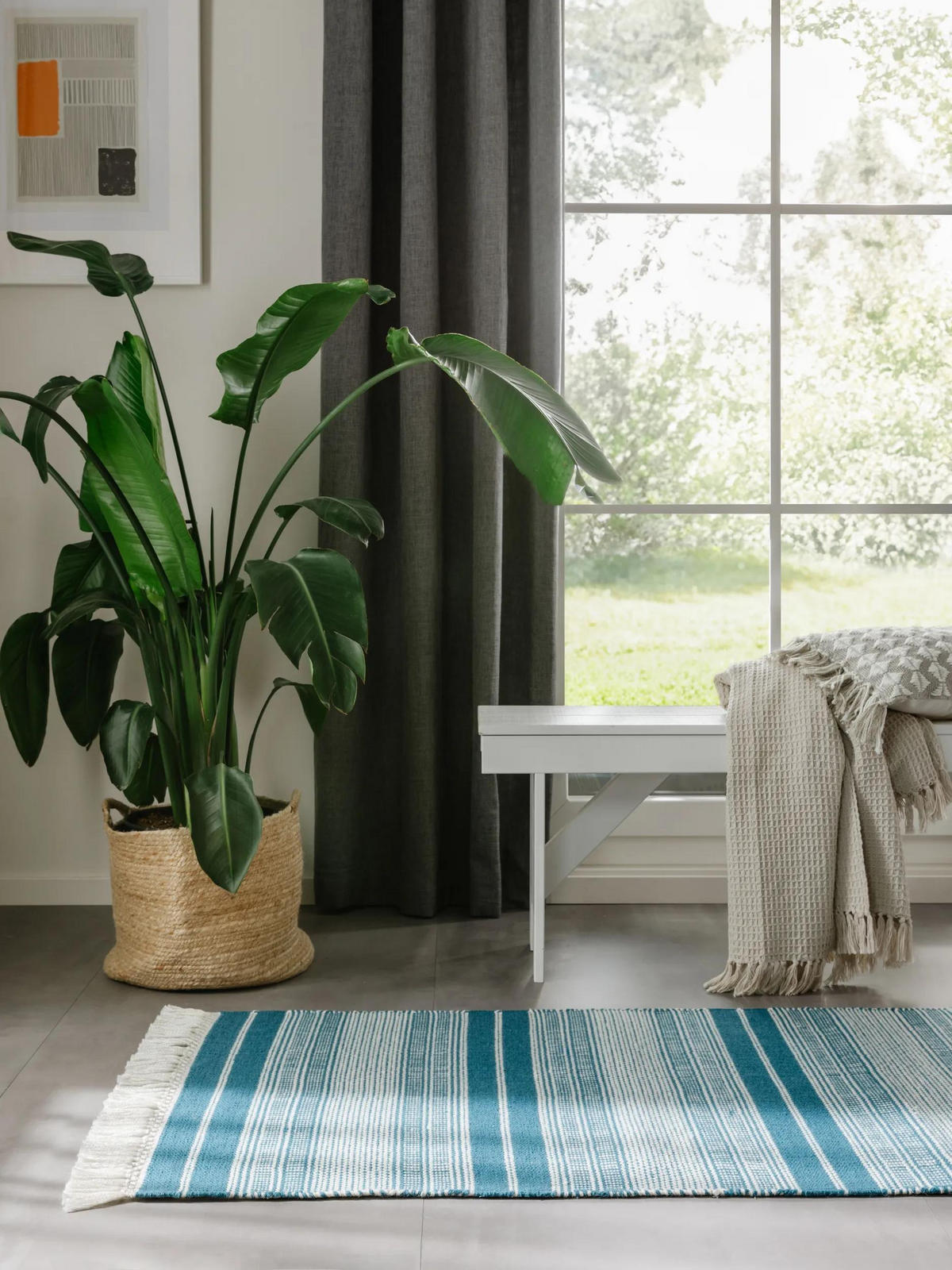 OUTDOOR-LÄUFER Siena handgewebt 80/250 cm - Petrol, Kunststoff (80/250cm) - benuta Nest