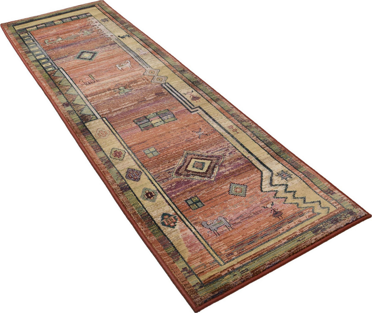 WEBTEPPICH Gabiro 002 80x300 cm - Terra cotta, Textil (80/300cm) - THEKO