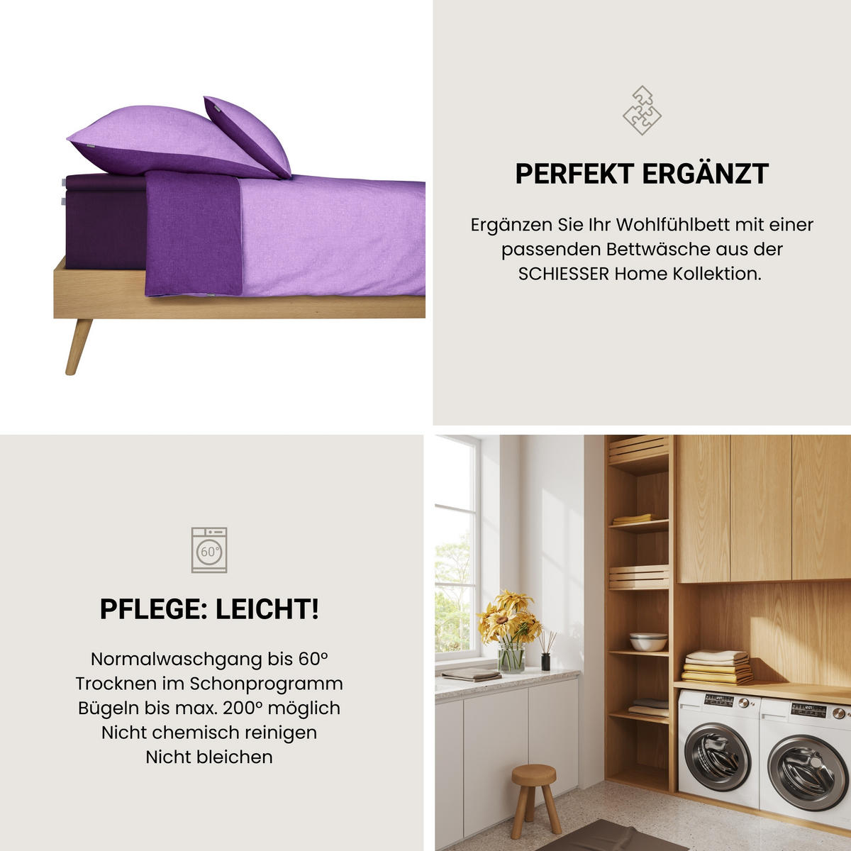 SPANNBETTLAKEN Flexi - 95/5 - 100 x 200 cm - Aubergine - Aubergine, Textil (100/200cm) - SCHIESSER