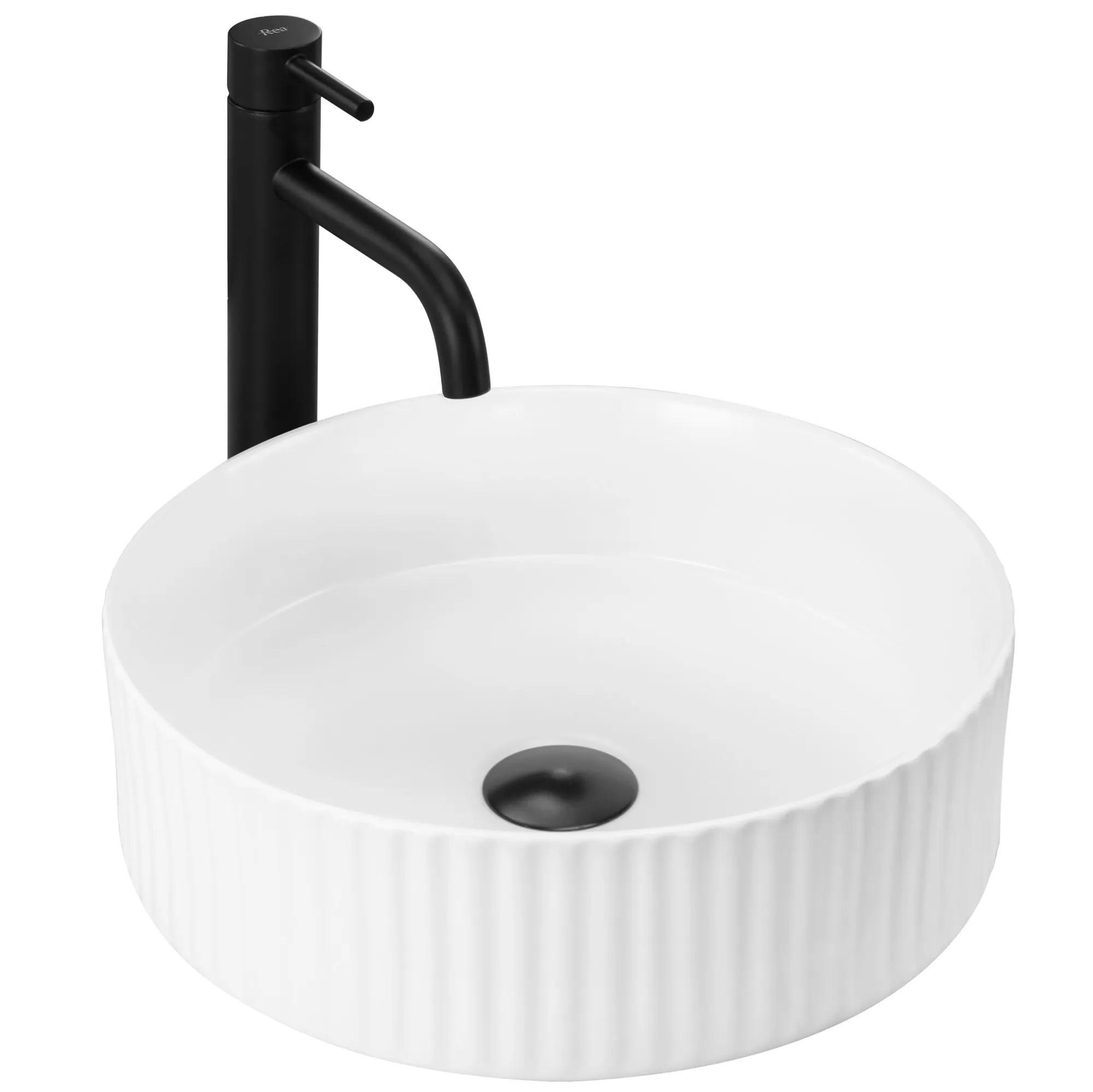 AUFSATZWASCHBECKEN Rea Delia - Weiß, Keramik (36/11/36cm) - REA