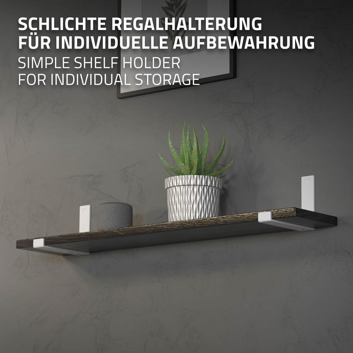 REGALHALTERUNG - Weiß, Metall (14.5/4/21cm) - ML-DESIGN