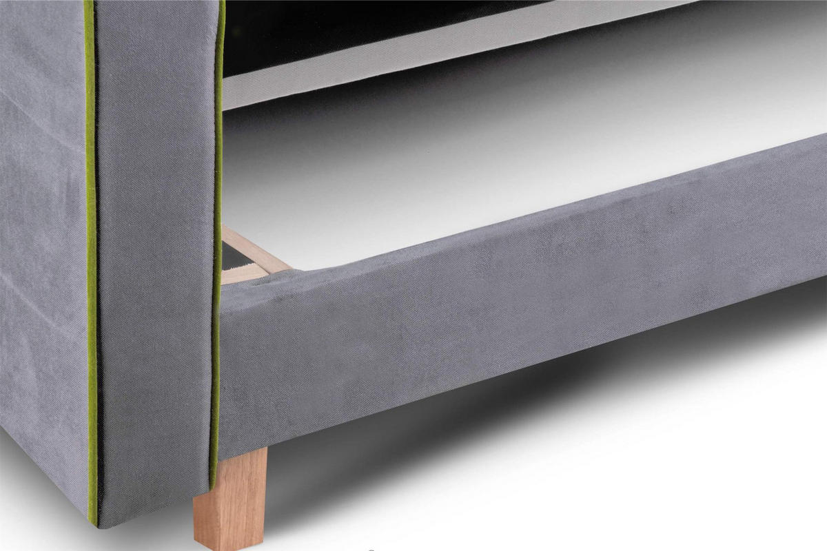 3-SITZER-SCHLAFSOFA DOZER mit 2 Zierkissen und Wellenunterfederung, Grau - Grau, Textil (223/94/93cm) - KONSIMO®