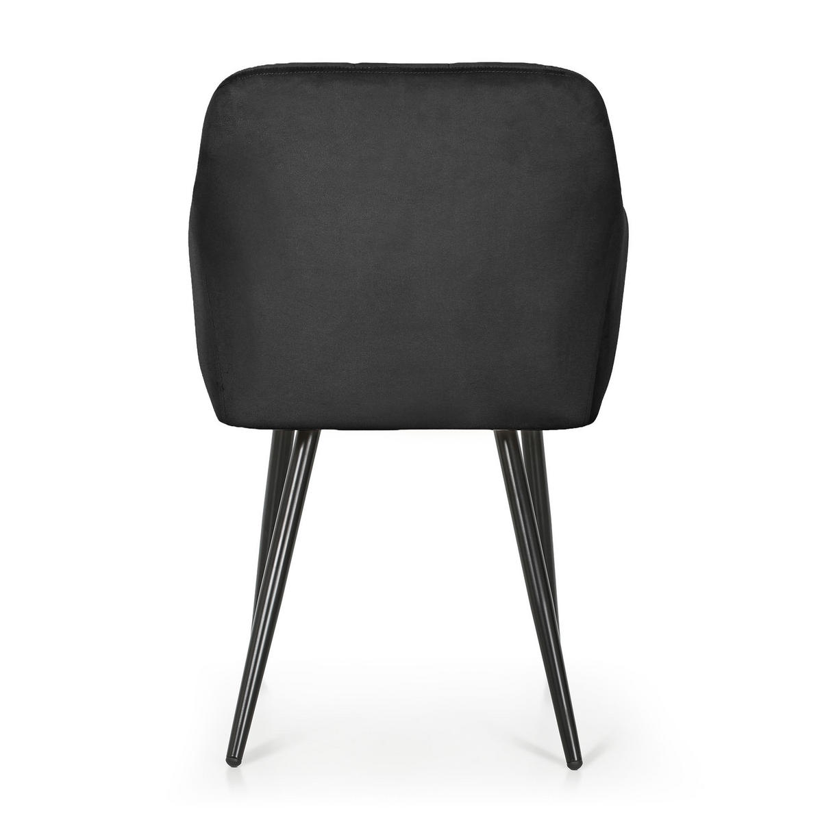 POLSTERSTUHL 6er Set, Metallbeine Schwarz 54/82/58 - Schwarz, Textil (54/82/58cm) - RAUMHIRSCH FURNITURE